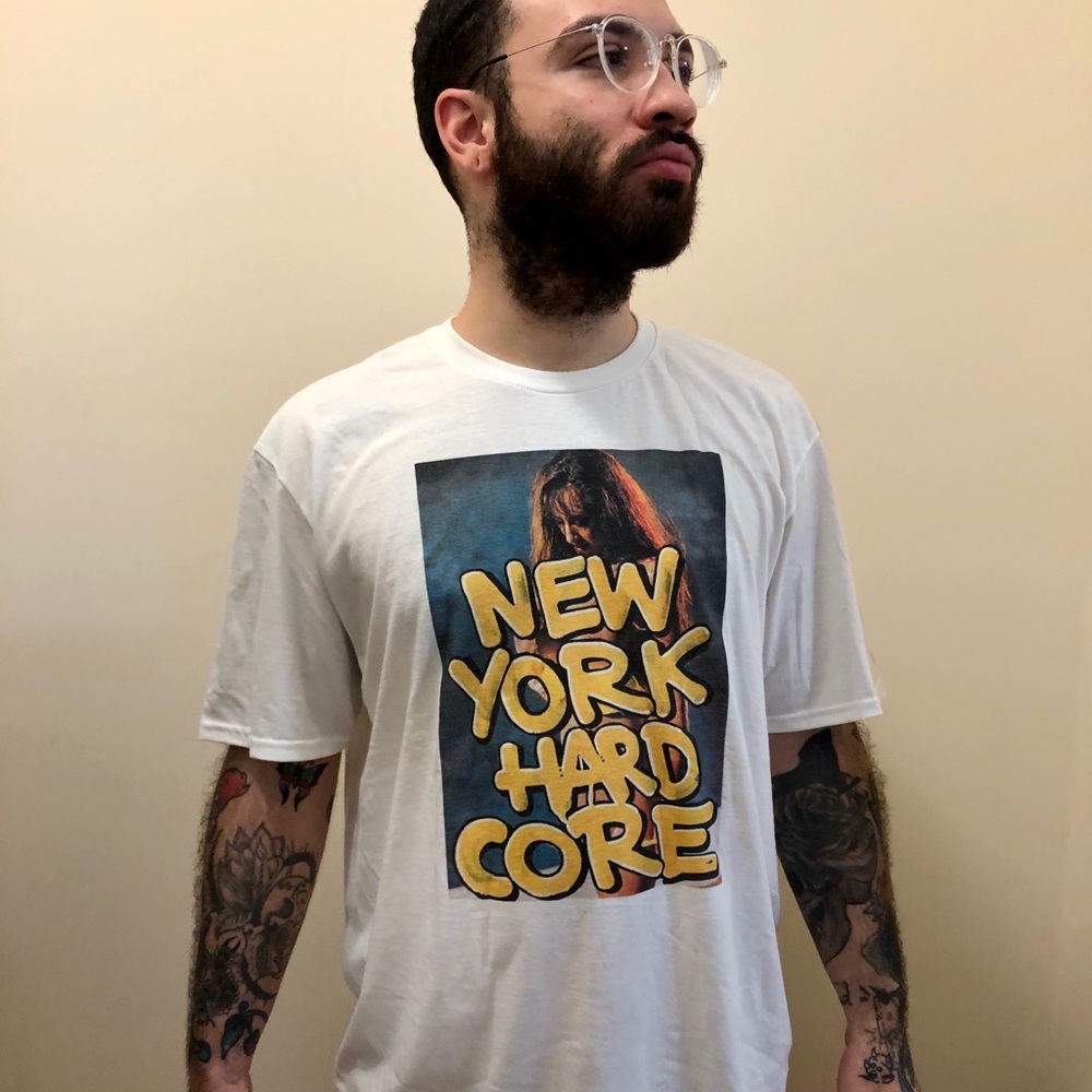 New York Hard Core NYHC Unisex White Tee by Mel1